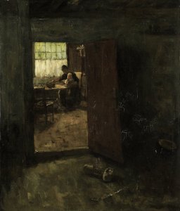 Domestic Interior with Country Woman and Child