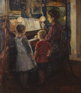 Woman and Children by the Piano