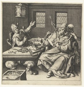 The Money Weighers and Death by Jacob de Gheyn (II) (workshop of)