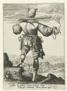 Musketeer (Harquebusier?) with Helmet by Jacob de Gheyn (II)