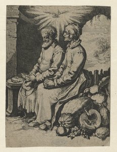 Praying Old Couple (Vreedsamich paer) by Jacob de Gheyn (III) (attributed to)