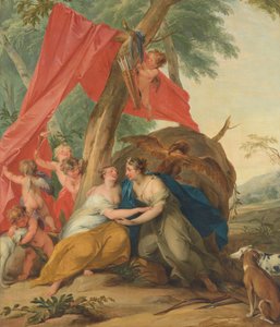 Jupiter, Disguised as Diana, Seducing the Nymph Callisto by Jacob de Wit (signed by artist)