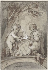 Allegory with Three Putti by an Altar