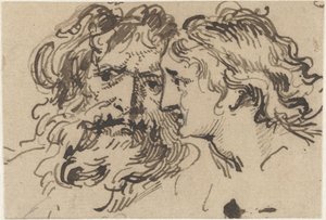 Head of an Old Man and a Young Woman by Jacob de Wit