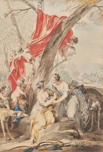 Jupiter (in the guise of Diana) and Callisto by Jacob de Wit