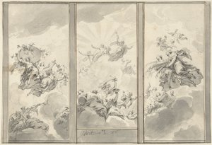 Design for a Three-Part Ceiling Decoration by Jacob de Wit