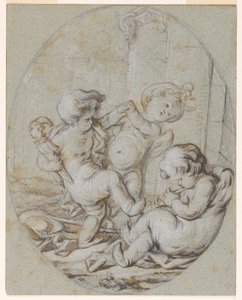 Three Putti: Design for a Grisaille Painting