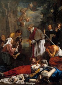 Saint Macaire of Ghent Rescuing the Plague Victims by Jacob the Younger Van Oost