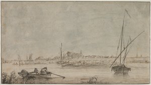 View of Dordrecht from the River by Jacob van Strij