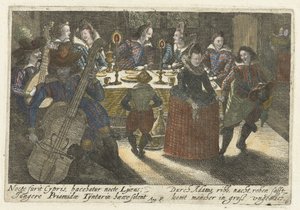 Dining Students and Musicians by Jacob van der Heyden