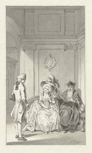 Interior with Cleric, Lady and Young Man by Jacobus Buys