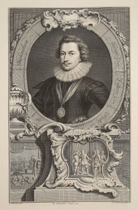 Portrait of George Villiers, Duke of Buckingham, illustration from 