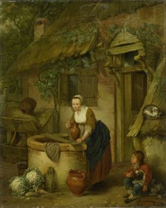 Woman Drawing Water from a Well