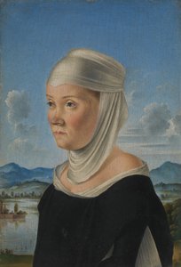 Portrait of a Woman, Possibly a Nun of San Secondo, verso Scene in Grisaille by Jacometto Veneziano
