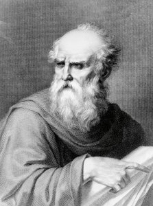 Portrait of Marcus Vitruvius Pollio known as Vitruvius, Roman architect and writer, engraving by Jacopo Bernardi based on a drawing by Vincenzo Ray