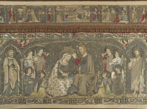 The Coronation of the Virgin between eight Angels and fourteen Saints Ecclesiastical embroidery by Jacopo Cambi