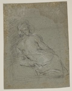 Half-Length, Semi-Nude Male Figure Leaning to the Left