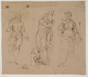 Neptune Flanked by Vulcan(?) and the Personification of a Town