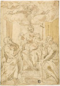 Virgin and Child with Saints Thomas and John the Baptist (recto); Sleeping Venus (verso)
