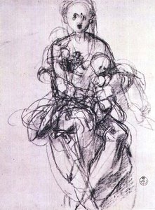 Study of a Madonna and Child by Jacopo Pontormo