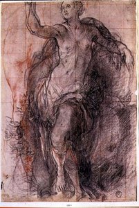 Study of a female figure with loose drapery by Jacopo Pontormo