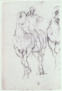 Study of a horseman for The Israelites Quenching Their Thirst in the Desert