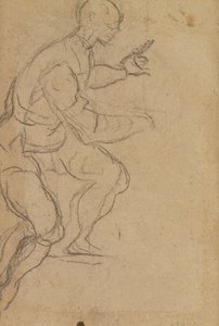 Seated Man seen from Below (verso) by Jacopo Robusti Tintoretto