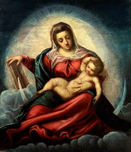 The Madonna and Child in a Mandorla on a Crescent Moon and Clouds by Jacopo Robusti Tintoretto