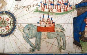 Detail from a Renaissance map of Europe, Jacopo Russo (after) 1528
