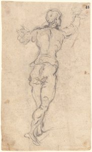 A Striding Youth with His Arms Raised, Seen from Behind by Jacopo Tintoretto