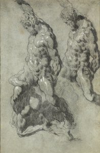Two Studies of Samson Slaying the Philistines by Jacopo Tintoretto