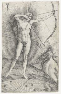 Apollo with Bow and Arrow on Celestial Globe and Diana with Deer by Jacopo de