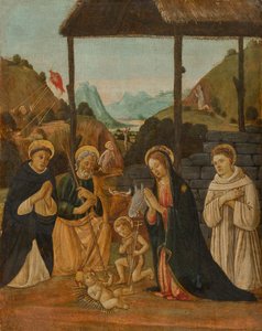 Adoration of the Child in the Presence of the Young John and Saints Dominic and Bernard of Clairvaux