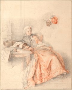 Young Lady Reading and a Page