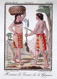 Indians from French Guyana, from Encyclopedie des Voyages, engraved by Lachausee the Younger