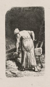 Woman Crushing Flax