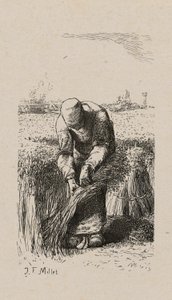 Woman Pulling Flax by Jacques Adrien Lavieille