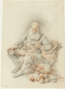 Old Man with a Basket of Fruit and Vegetables