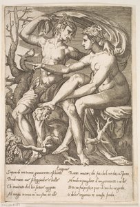 Bacchus and Erigone by Jacques Androuet Ducerceau d.Æ.