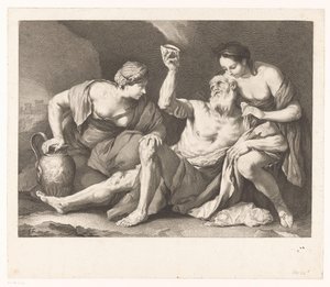 Lot Drunk by His Daughters by Jacques Beauvarlet
