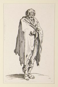 Bare-headed Beggar with Unshod Feet, from The Beggars by Jacques Callot