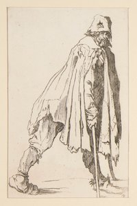 Beggar in a Cap, on Crutches, from The Beggars by Jacques Callot