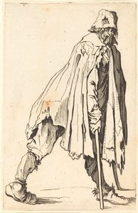 Beggar with Crutches and Cap by Jacques Callot