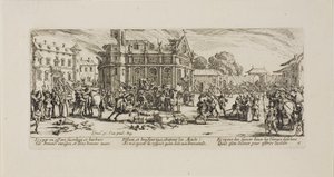 Destruction of a Convent, Plate Six from The Miseries of War by Jacques Callot