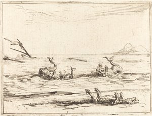 Dolphins and Crocodile by Jacques Callot
