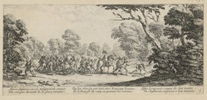 Discovery of the Criminals, Sheet 9 from the Series "Horrors of War" by Jacques Callot