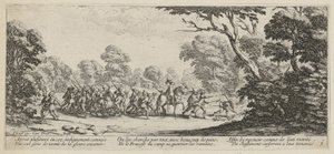 Discovery of the Criminals, Plate 9 of the Series "Horrors of War" by Jacques Callot