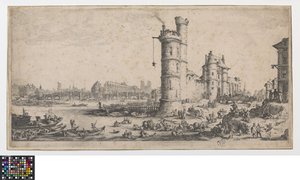 View of the Pont-Neuf by Jacques Callot