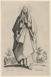 Holy Virgin Mary, Sheet 3 of the Series "Jesus, the Twelve Apostles and Mary" by Jacques Callot