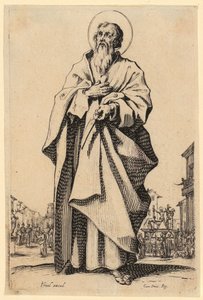 Saint Thomas, Plate 10 of the Series "Jesus, the Twelve Apostles and Mary" by Jacques Callot
